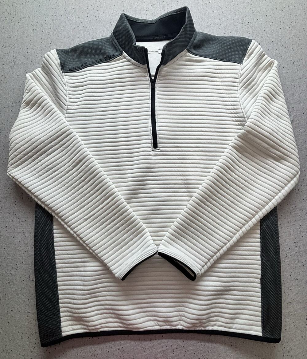 Under Armour Storm Daytona Golf 1/2 Zip Pullover White Grey Mens Large ColdGear